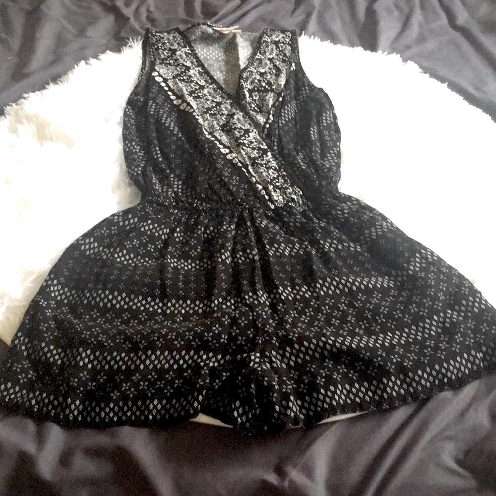 Mossimo Black and White Shorts Romper